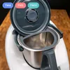 A close-up view of a kitchen appliance with its lid open, showing the interior. Text overlays indicate compatibility with different models. Produktbild-Vorschau