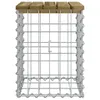 A gabion bench with a wooden top, shown from the front against a white background. Náhled obrázku produktu