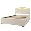 Minimalistisches Polsterbett mit LED-Licht, 2 Schubladen & Produktbild-Vorschau 20