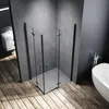 SONNI Cabina doccia nera 80x90x195cm porta a battente porta Anteprima dell’immagine prodotto 2