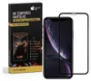 A product box for a screen protector is shown next to a smartphone with a screen protector applied. Produktbild-Vorschau