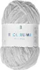 A ball of light gray yarn with a label wrapped around it. Produktbild-Vorschau