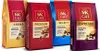 Four bags of MK Cafe coffee beans are displayed side-by-side against a white background. Podgląd zdjęcia produktu