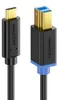 deleyCON 1,5m USB 3.0 Drucker Scanner Kabel USB-C auf Typ B Produktbild-Vorschau 3