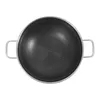 A top-down view of a black frying pan with a honeycomb pattern and silver handles, isolated on a white background. Náhled obrázku produktu
