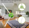 A close-up of a robot vacuum cleaner side brush with inset images highlighting its features, set against a blurred background of a room. Náhled obrázku produktu