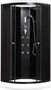 A black hydromassage shower cabin with a flat shower tray. Podgląd zdjęcia produktu