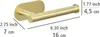 A diagram showing the dimensions of a gold-colored toilet paper holder. Produktbild-Vorschau