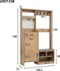 A diagram of a hallway furniture set with dimensions indicated. Voir les images du produit