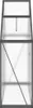 A tall, narrow greenhouse with a gray frame and clear, ribbed panels. Produktbild-Vorschau
