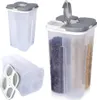 A collage of images showing a multi-compartment food storage container with a gray lid. Náhľad obrázku produktu
