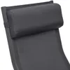A close-up view of the headrest and upper portion of a gray lounge chair. Produktbild-Vorschau