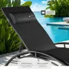 2 chaises longues en aluminium, à 5 niveaux - noir Voir les images du produit 4