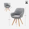 Meubles Cosy Pohodlné jedálenské stoličky zo šedej látky s Náhľad obrázku produktu 6