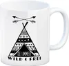 Sei immer wild & frei Kaffeebecher mit Zelt Motiv Produktbild-Vorschau 1