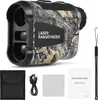 A camouflage laser rangefinder with accessories laid out below it. Produktbild-Vorschau