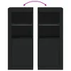 Two black cabinets are shown side by side against a white background, with a purple arching arrow above them. Anteprima dell’immagine prodotto
