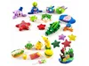 A collection of colorful clay figures including animals, food items, and cartoon characters. Podgląd zdjęcia produktu