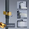 A shower system with multiple shower heads and a bathtub faucet, shown with diagrams illustrating different functions and a close-up of the valve body. Produktbild-Vorschau