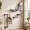 KOMFOTTEU 5 in 1 Katzen Kletterwand, Katzenwandmöbel Set Produktbild-Vorschau 10