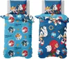 Two Sonic the Hedgehog themed duvet covers and pillowcases are displayed side-by-side on a white background. Anteprima dell’immagine prodotto