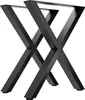 A black metal table base with an X-shaped design, shown against a white background. Produktbild-Vorschau