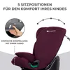 A close-up of a car seat with text overlays highlighting features. Anteprima dell’immagine prodotto