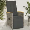 vidaXL Fauteuil de jardin Réglable avec coussin Gris Poly Voir les images du produit 2