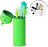 2-in-1 Federmäppchen aus Silikon Kawaii Dino grün Produktbild-Vorschau 2