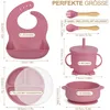 Silikon Baby Geschirrset 7-teilig mit Saugnapf BPA Frei Produktbild-Vorschau 2
