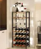 A tall, multi-tiered wine rack filled with wine bottles and glasses, placed in a kitchen or dining area. Produktbild-Vorschau
