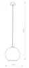 A line drawing of a pendant light with dimensions indicated. Podgląd zdjęcia produktu