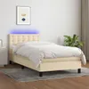 Boxspringbett mit Matratze & LED Creme 100x200 cm Stoff Produktbild-Vorschau 2