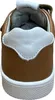 The back view of a brown and white child's shoe. Produktbild-Vorschau