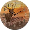 ARTland Holz Wanduhr Quarzuhr - schwarzer Zeiger Rotwild Produktbild-Vorschau 1