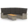 vidaXL 2-tlg. Garten-Lounge-Set mit Kissen Grau Poly Rattan Produktbild-Vorschau 1