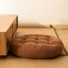 Coussin de sol rond monochrome pour salon Lecture Voir les images du produit 3