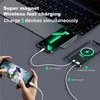 A person is using a smartphone while a laptop and two other smartphones are charging. Náhled obrázku produktu