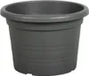 A dark gray plastic planter pot is shown against a white background. Náhled obrázku produktu