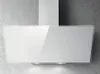 A white range hood mounted against a concrete wall. Náhled obrázku produktu