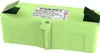 A green rechargeable battery pack with a label on top. Voir les images du produit