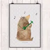 Mr. & Mrs. Panda Bild Bär Gitarre DIN A4 - Grau Pastell - Produktbild-Vorschau 2