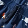 vidaXL Kinderkleid mit Langen Ärmeln Marineblau 128 Produktbild-Vorschau 3