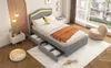 Minimalistisches Polsterbett mit LED-Licht, 2 Schubladen & Produktbild-Vorschau 6