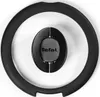 A top-down view of a black Tefal glass bowl lid with a black handle. Anteprima dell’immagine prodotto