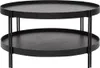 Miliboo - Runder Couchtisch aus Eiche schwarz und Metall Produktbild-Vorschau 1