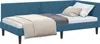 vidaXL Eckbettgestell mit Kopfteil Blau 100 cm x 200 cm Produktbild-Vorschau 1