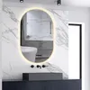 AICA LED Badspiegel Oval 50x90cm mit Touch/Wandschalter Produktbild-Vorschau 2