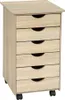 A light wood filing cabinet with six drawers on wheels. Náhled obrázku produktu