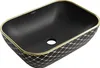 Mexen Rita Aufsatzwaschbecken 45 x 32 cm, schwarz matt/Gold Produktbild-Vorschau 1